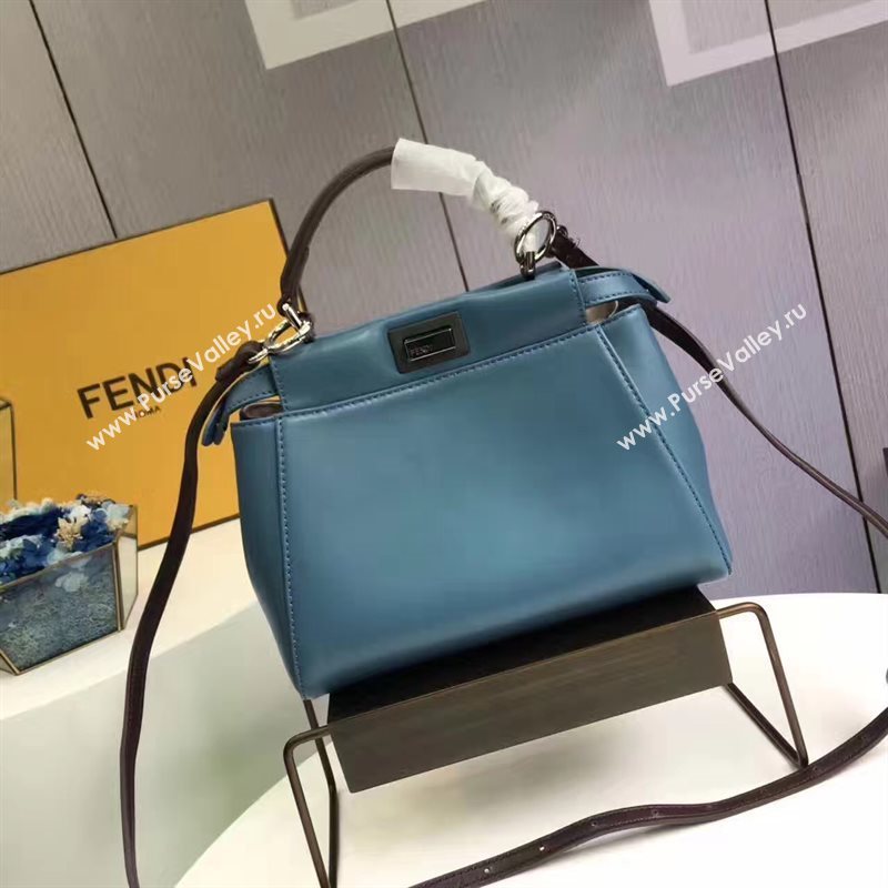 Fendi mini peekaboo blue black v bag 5460