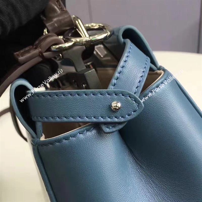 Fendi mini peekaboo blue black v bag 5460