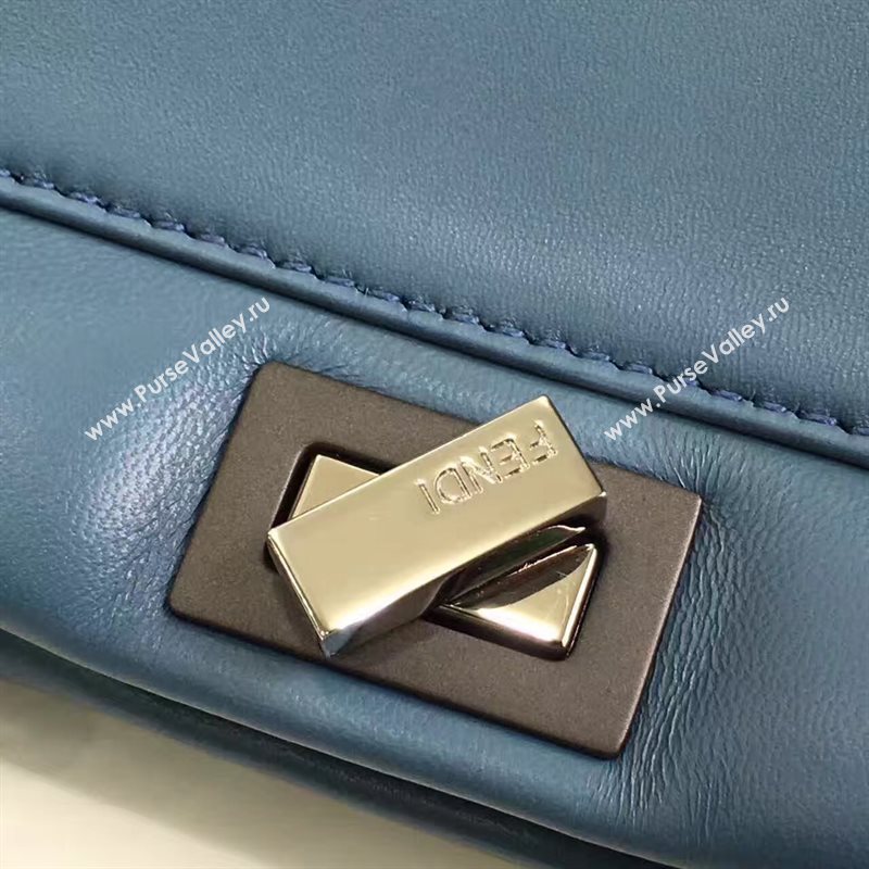 Fendi mini peekaboo blue black v bag 5460