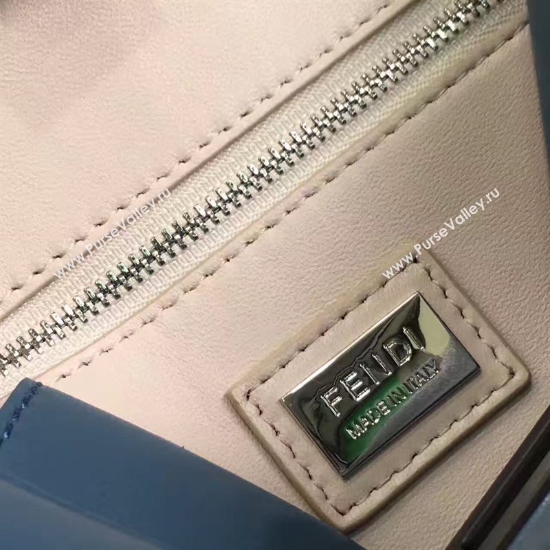 Fendi mini peekaboo blue black v bag 5460