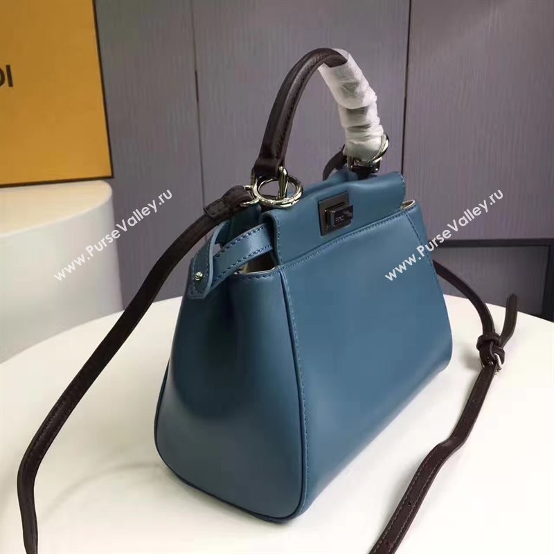 Fendi mini peekaboo blue black v bag 5460