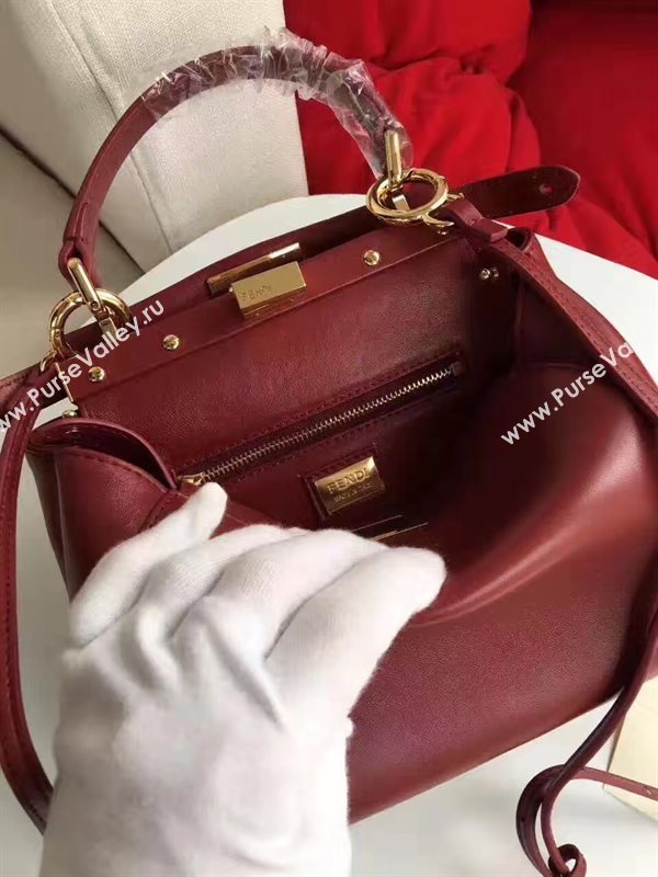 Fendi wine peekaboo mini bag 5462