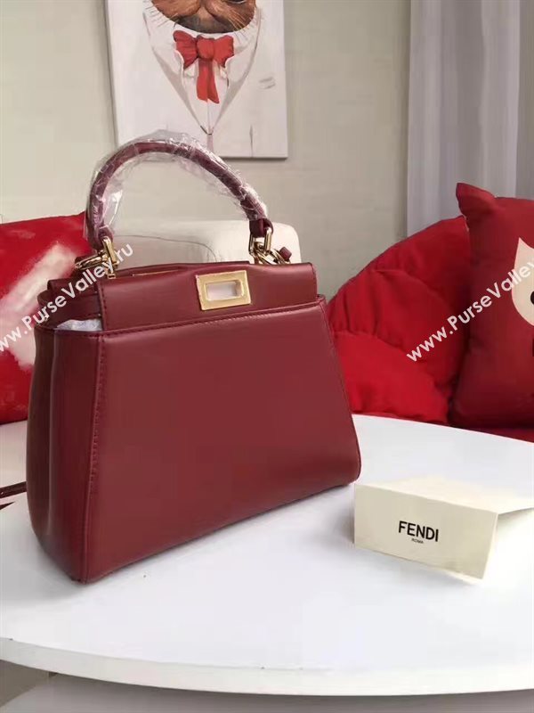 Fendi wine peekaboo mini bag 5462