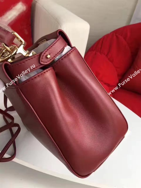 Fendi wine peekaboo mini bag 5462