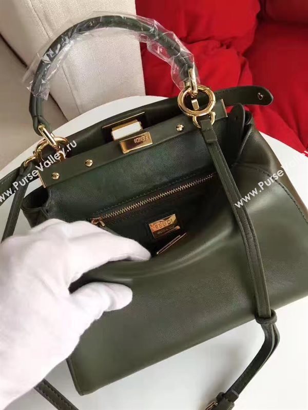 Fendi mini peekaboo green dark bag 5465