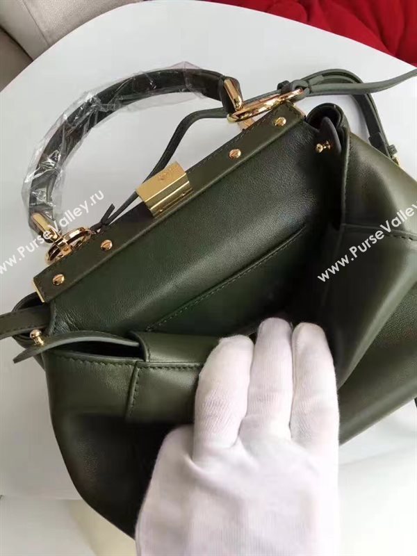 Fendi mini peekaboo green dark bag 5465