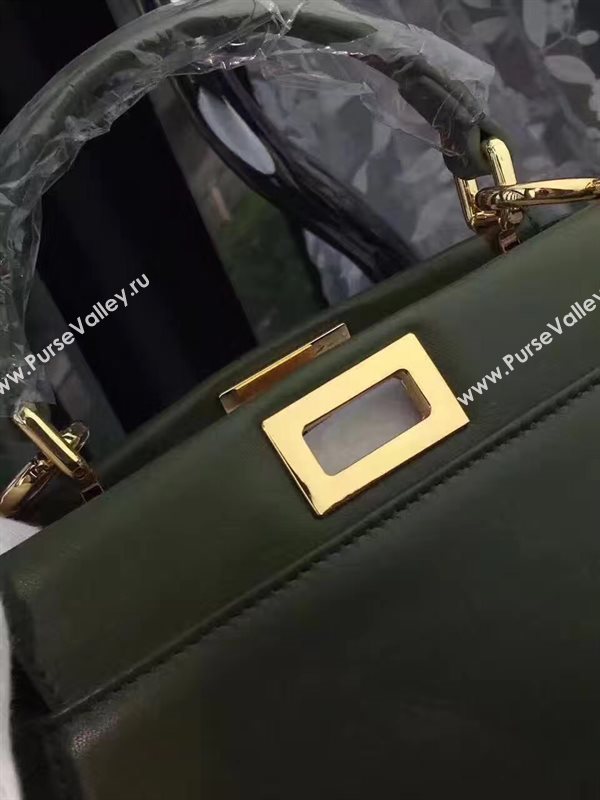 Fendi mini peekaboo green dark bag 5465