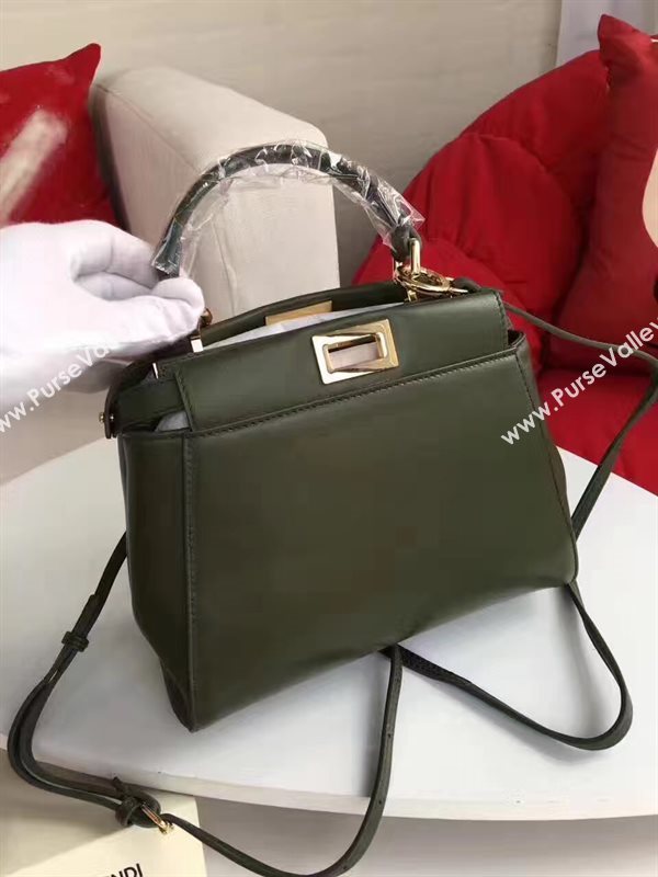 Fendi mini peekaboo green dark bag 5465