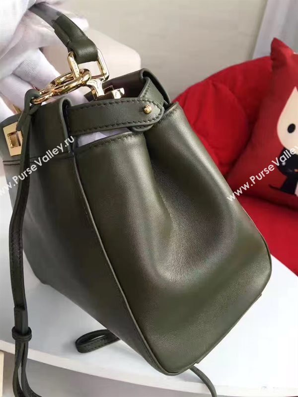 Fendi mini peekaboo green dark bag 5465