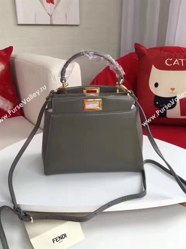 Fendi mini peekaboo gray bag 5466