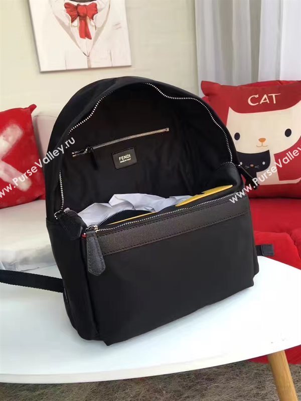 Fendi black v yellow Waterproof backpack cloth bag 5472