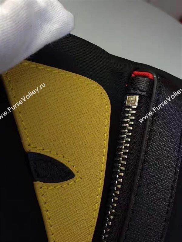 Fendi black v yellow Waterproof backpack cloth bag 5472