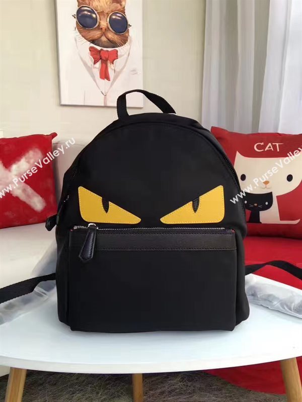 Fendi black v yellow Waterproof backpack cloth bag 5472