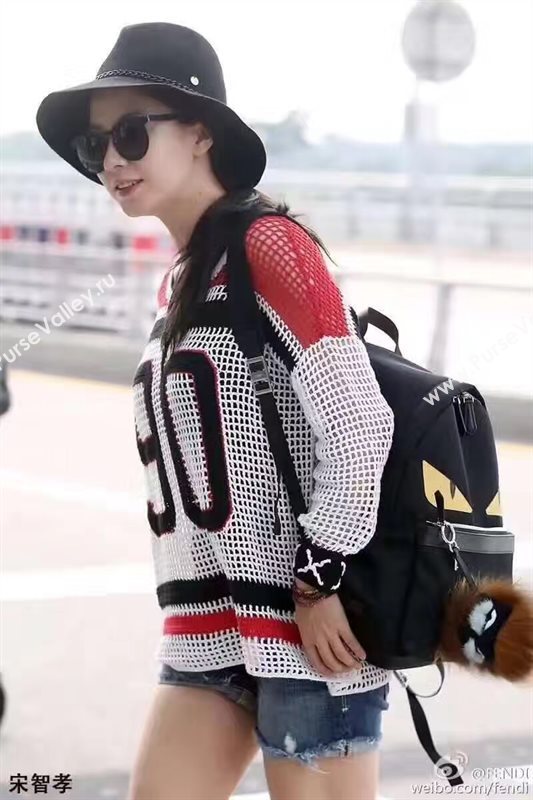 Fendi black v cream Waterproof backpack cloth bag 5473