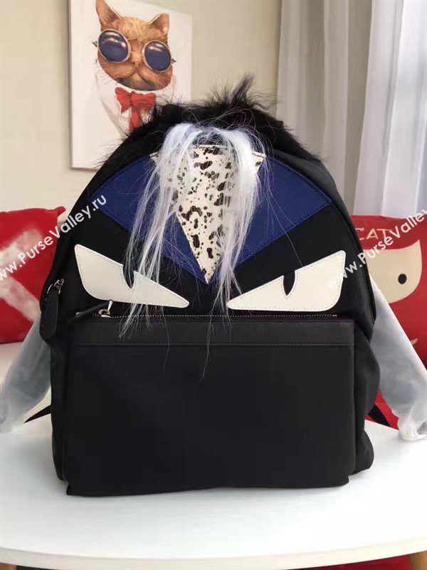 Fendi Waterproof cloth backpack cream black bag 5475