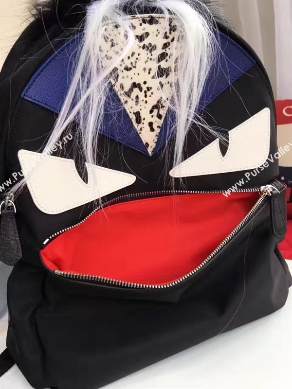 Fendi Waterproof cloth backpack cream black bag 5475