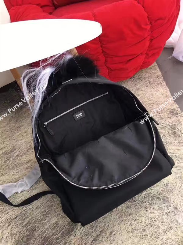 Fendi Waterproof cloth backpack cream black bag 5475