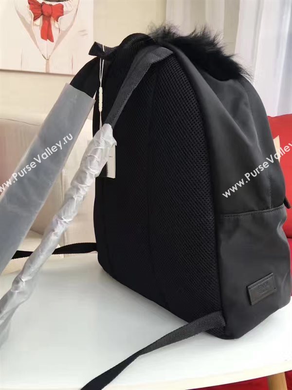 Fendi Waterproof cloth backpack cream black bag 5475