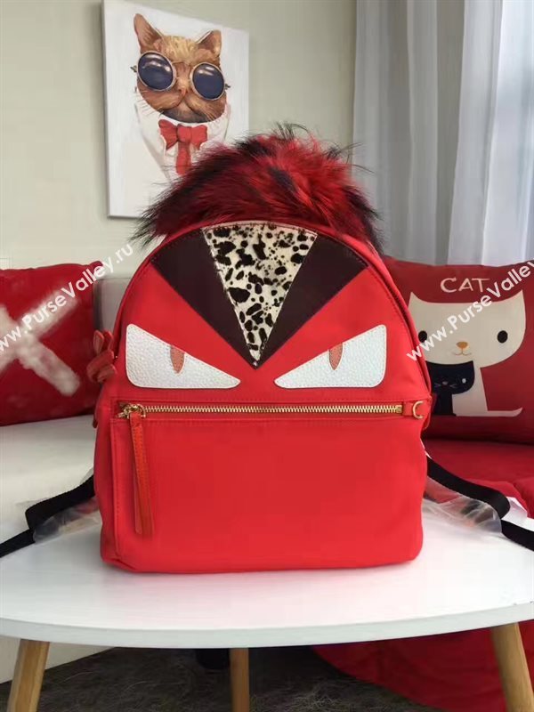 Fendi Waterproof cloth red backpack bag 5476