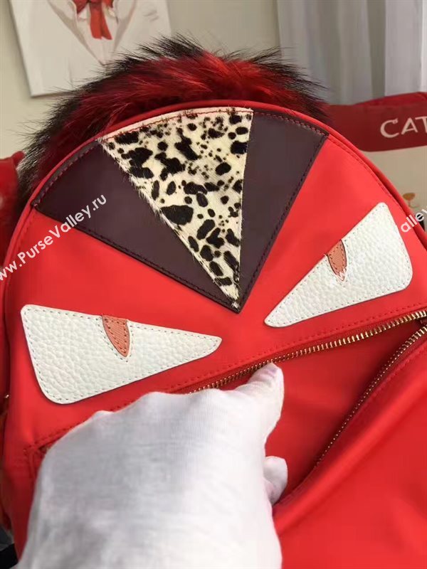 Fendi Waterproof cloth red backpack bag 5476