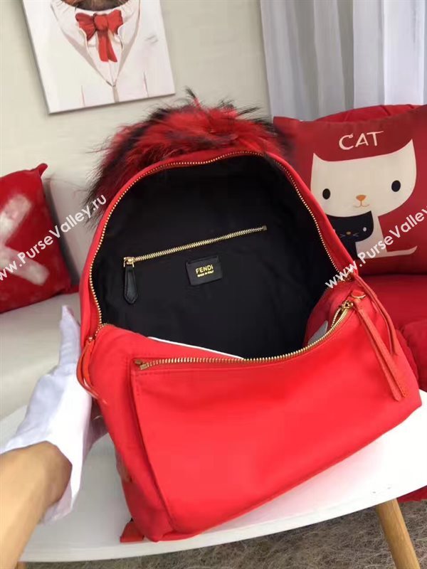 Fendi Waterproof cloth red backpack bag 5476