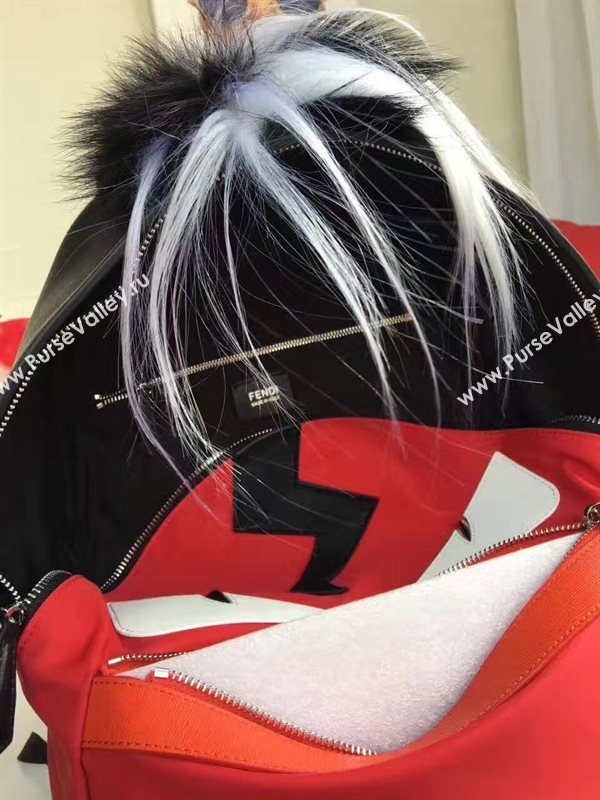 Fendi Waterproof cloth backpack red cream v bag 5478