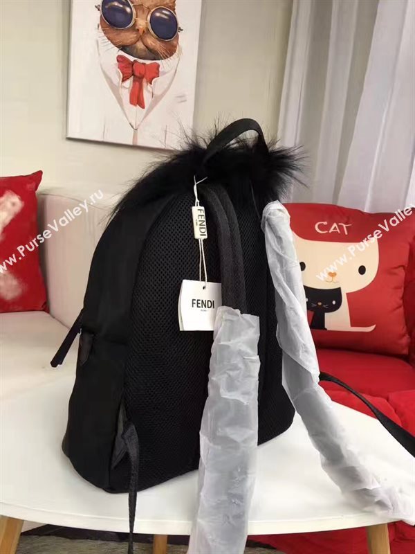 Fendi Waterproof cloth backpack black yellow v bag 5479