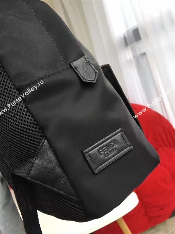 Fendi Waterproof cloth backpack black yellow v bag 5479