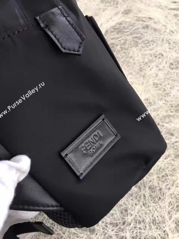 Fendi Waterproof cloth backpack tri red black bag 5480