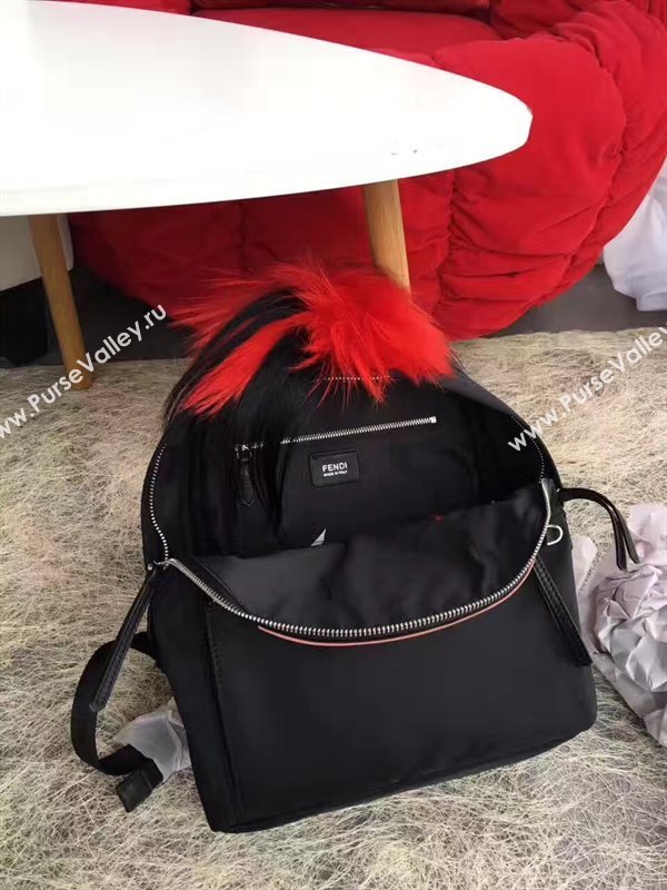 Fendi Waterproof cloth backpack tri red black bag 5480