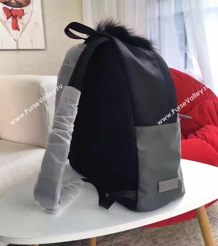 Fendi Waterproof cloth backpack tan black bag 5481