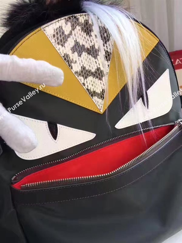 Fendi Waterproof cloth backpack tan black bag 5481