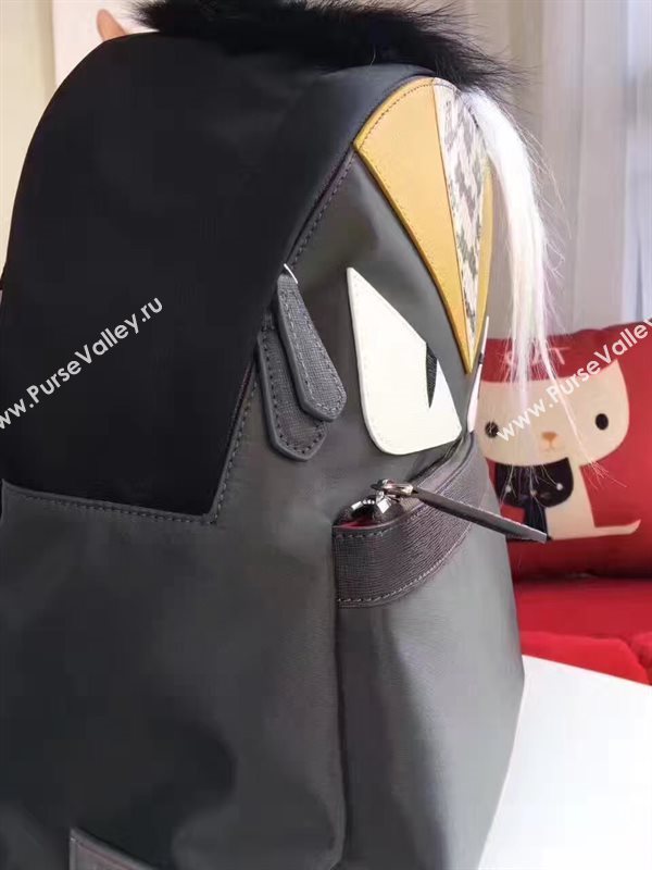 Fendi Waterproof cloth backpack tan black bag 5481