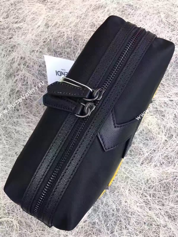 Fendi black clutch yellow bag 5482