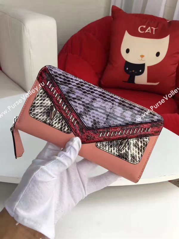 Fendi wallet gray pink bag 5484