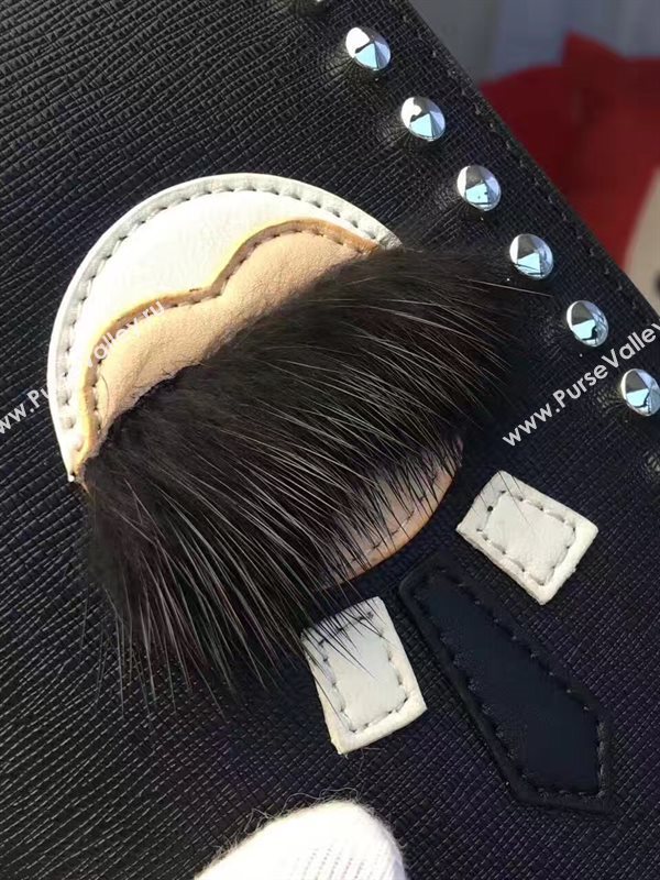 Fendi 2 fold wallet black bag 5486