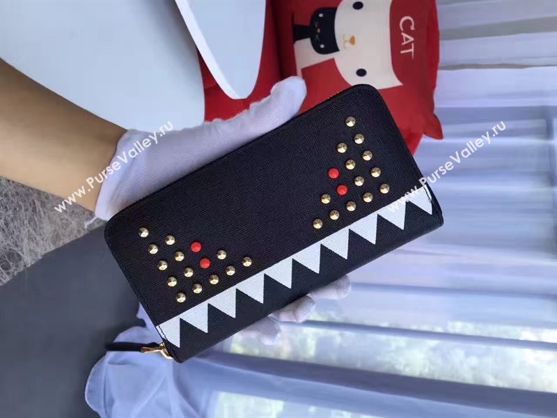 Fendi tri-black wallet bag 5487
