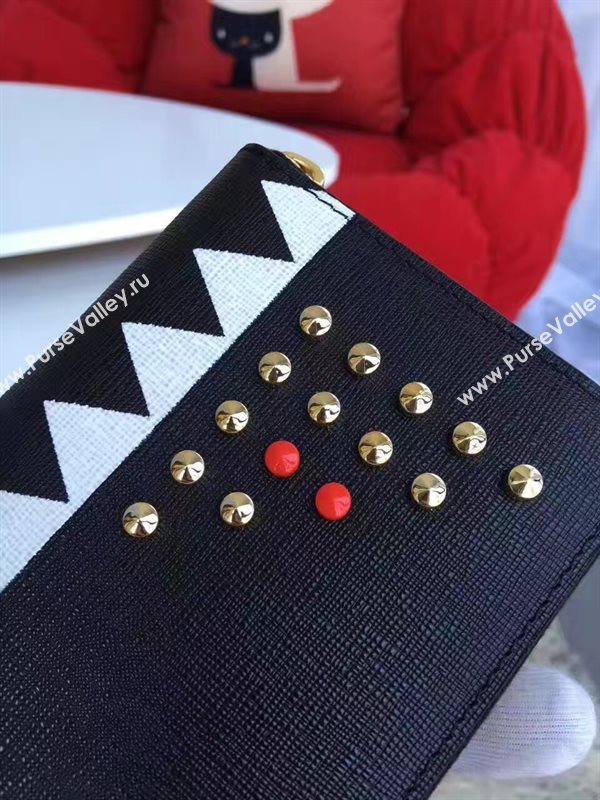 Fendi tri-black wallet bag 5487