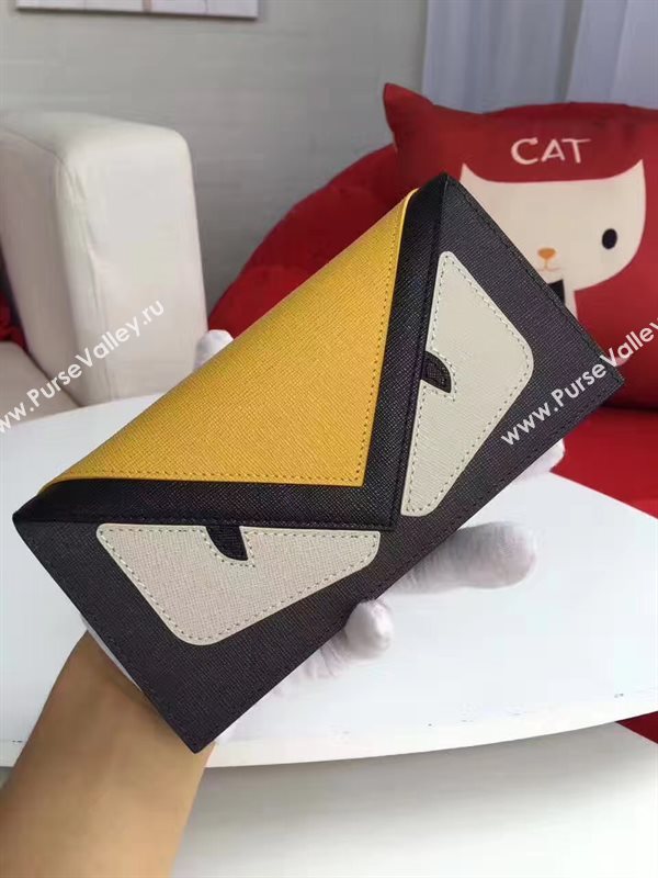 Fendi wallet yellow black bag 5489