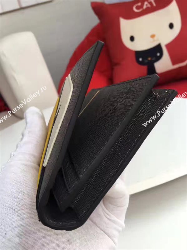 Fendi wallet yellow black bag 5489