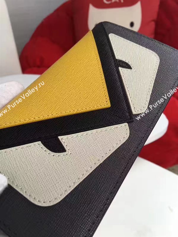 Fendi wallet yellow black bag 5489