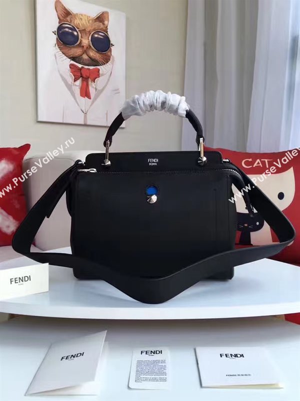 Fendi black medium tote shoulder bag 5548