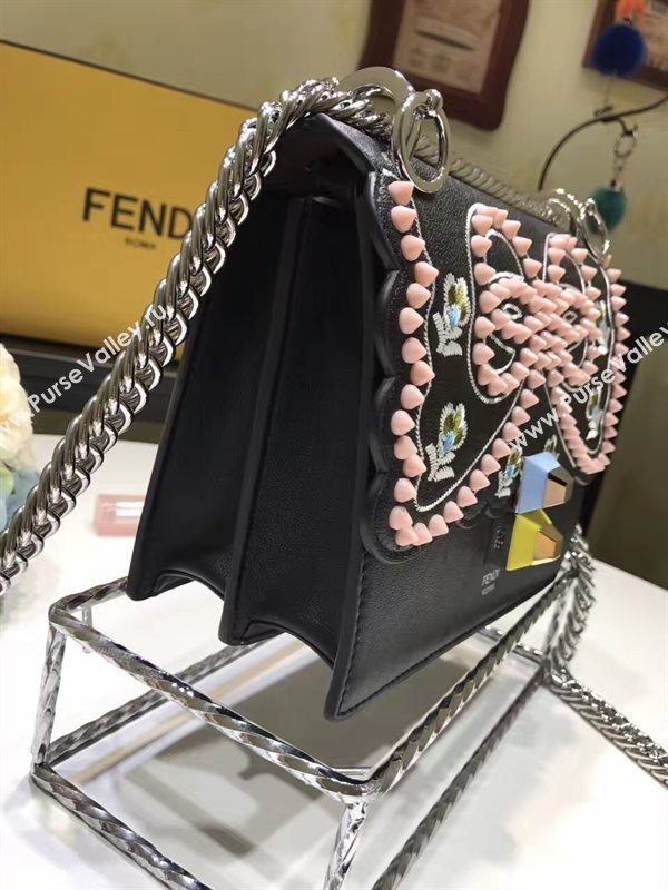 Fendi mini kan I black pink v bag 5550