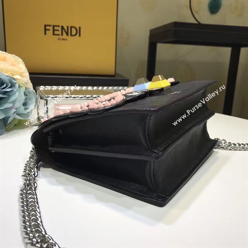 Fendi mini kan I black pink v bag 5550