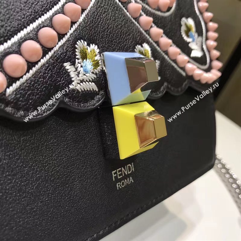 Fendi mini kan I black pink v bag 5550