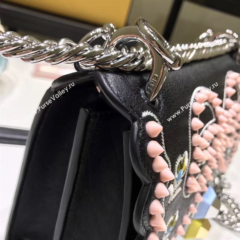 Fendi mini kan I black pink v bag 5550