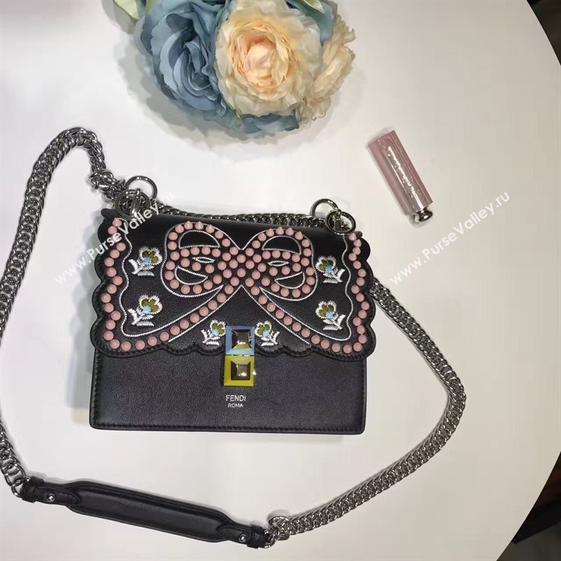 Fendi mini kan I black pink v bag 5550