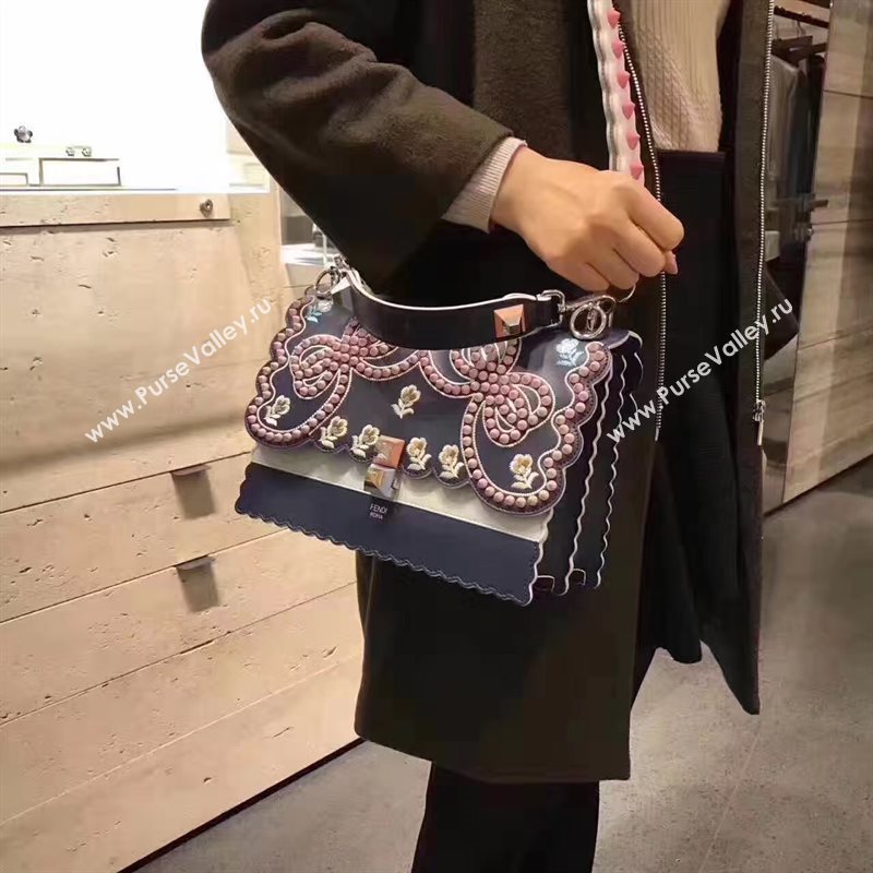 Fendi kan I blue navy bag 5552