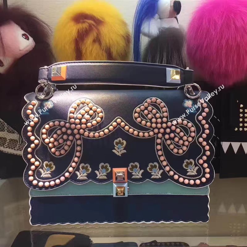 Fendi kan I blue navy bag 5552