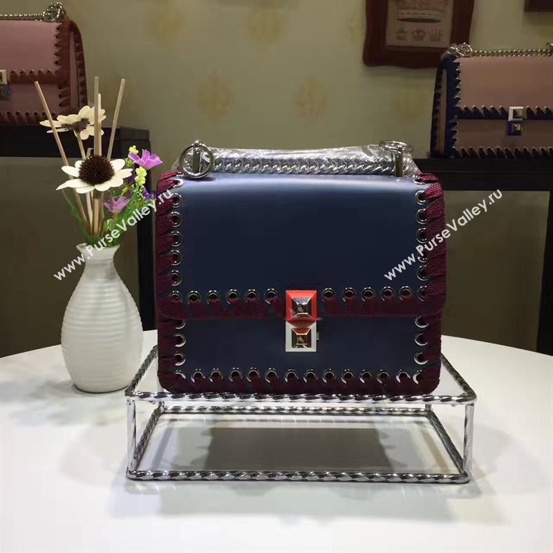Fendi mini kan I navy coffee v bag 5555